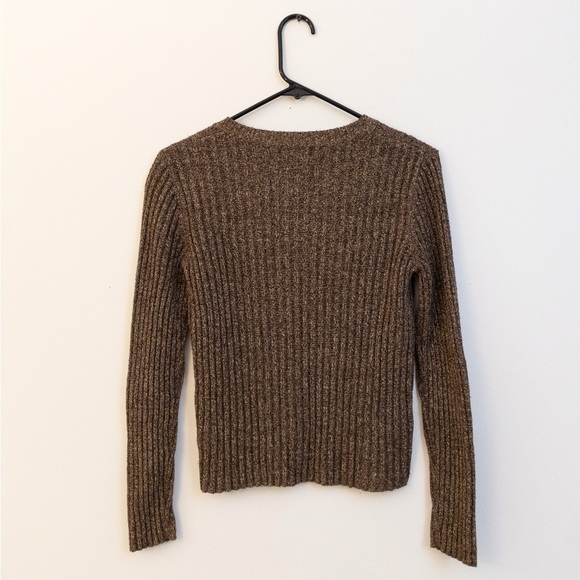 Ralph Lauren Ribbed Henley Sweater – Silk Cotton Blend, Button Detail, Medium - Picture 2 of 3